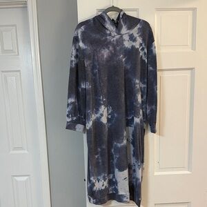 Tie-Dye Long Sleeve Hoodie Dress